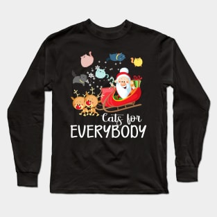 Cats For Everybody Christmas Cute Cat Lover Long Sleeve T-Shirt